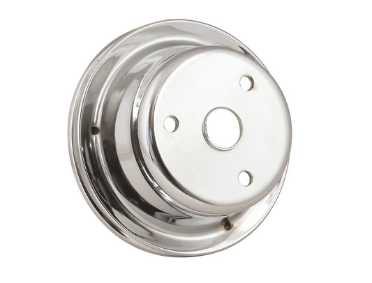 Mr Gasket MG4976 Chrome Crank Pulley-Sgl Grv Chev Sb -Long Water Pump