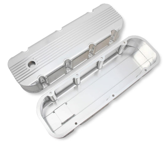 Mr Gasket MG6833G Cast Alum Valve Covers Finned Polished Chev BB 396-454 V8