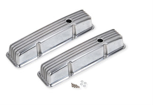 Mr Gasket MG6841G Cast Alum Valve Covers Finned Polished Ford SB 289-351W V8