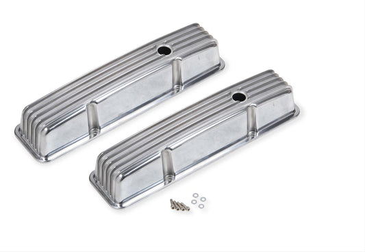 Mr Gasket MG6841G Cast Alum Valve Covers Finned Polished Ford SB 289-351W V8
