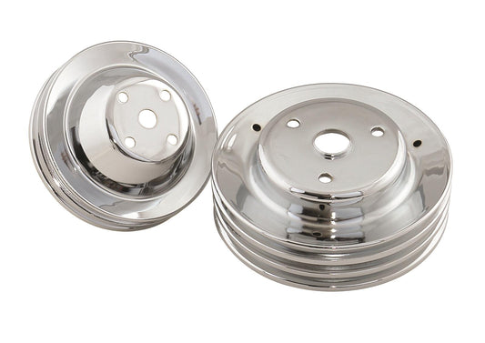 Mr Gasket MG4963 Chrome Pulley Set Sb Chev