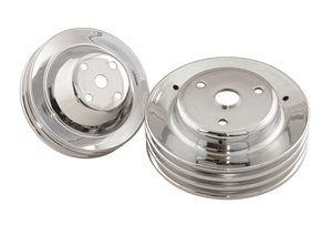 Mr Gasket MG4963 Chrome Pulley Set Sb Chev