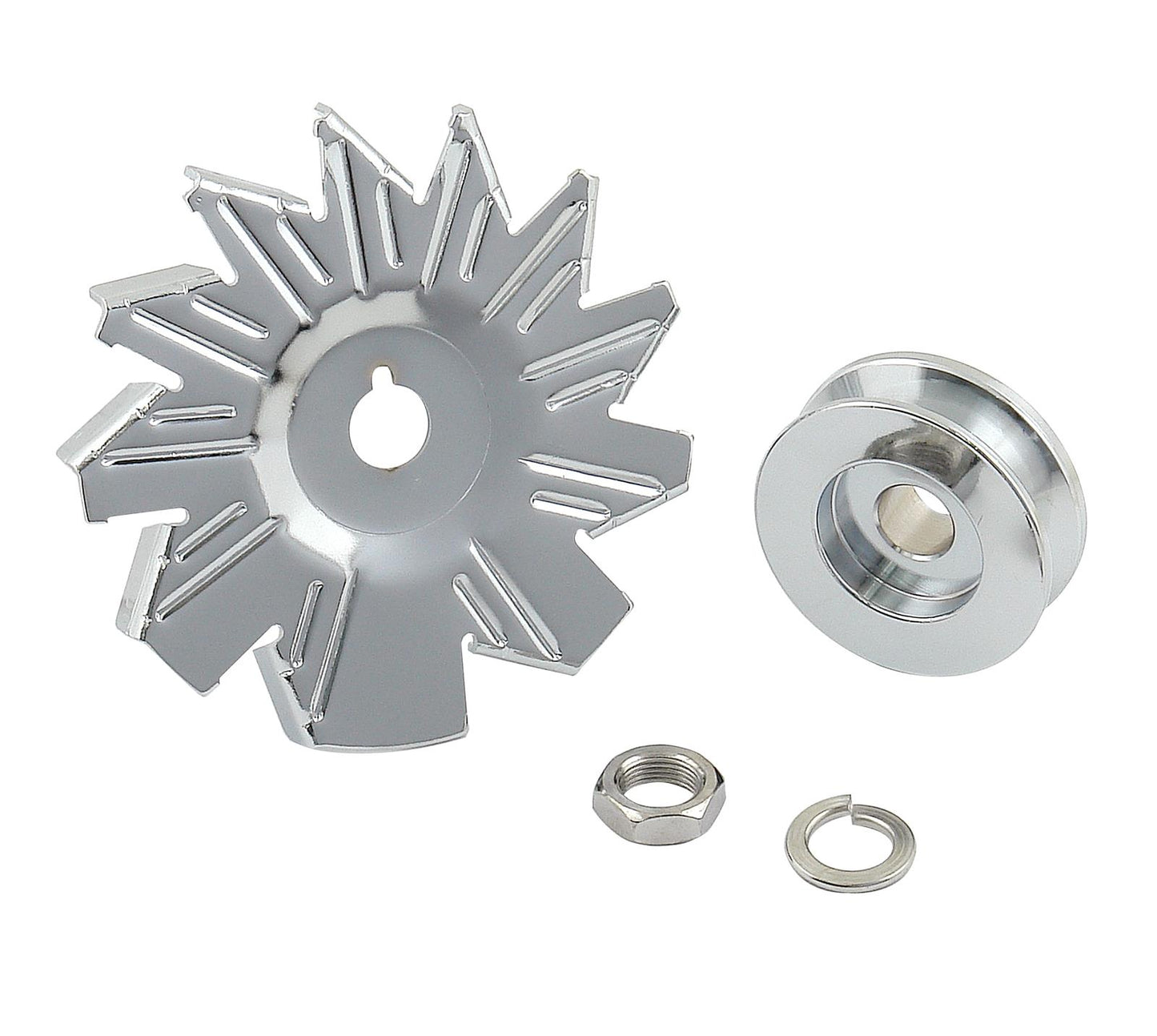Mr Gasket MG6808 Chrome Alt Fan And Pulley