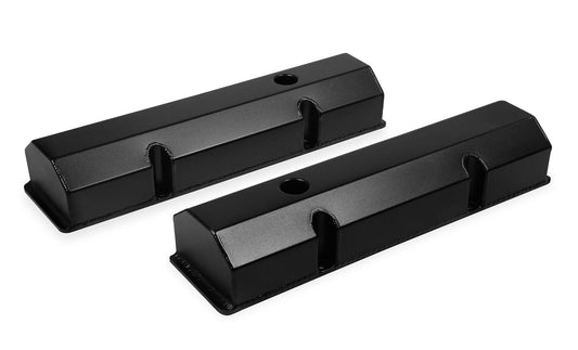 Mr Gasket MG6818BG Fabricated Alum Valve Covers Black Chev SB 283-350 Flat Top