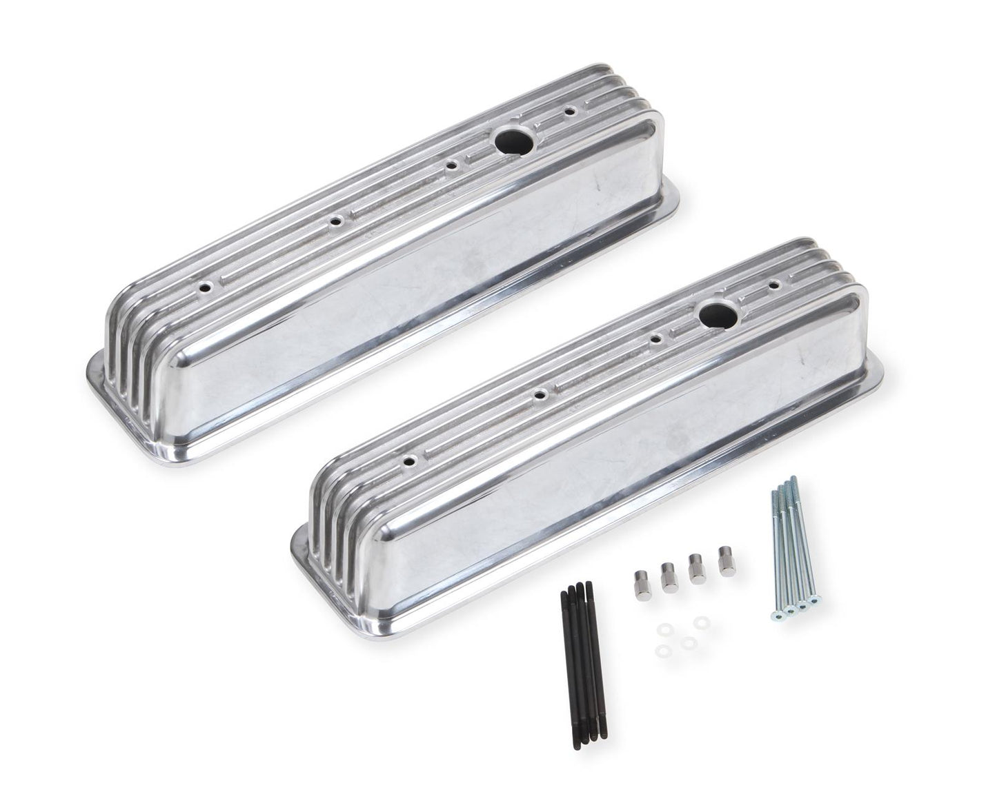 Mr Gasket MG6856G Cast Alum Valve Covers Finned Polished 87-97 Chev SB 305-350