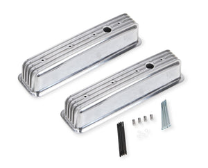 Mr Gasket MG6856G Cast Alum Valve Covers Finned Polished 87-97 Chev SB 305-350