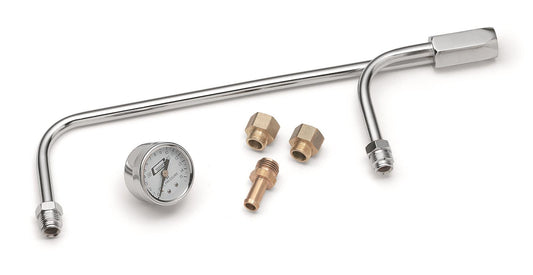 Mr Gasket MG1576 Fuel Line Chrome W/Gauge 9-5/8