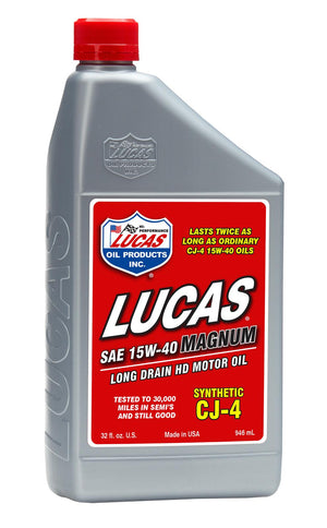 Lucas Oils LUS-10298 Synthetic SAE 15W-40 CJ-4 Truck Oil 1 Quart