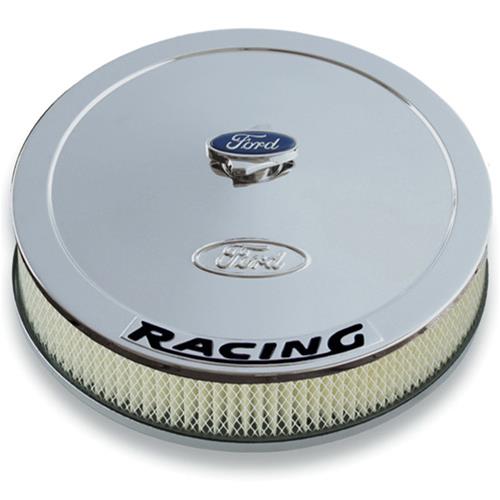 Ford Racing FMS-302-351 Ford Racing' Air Cleaner Kit Chrome Raised Ford Logo Black Racing Logo