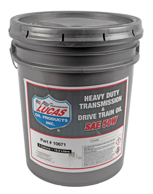 Lucas Oils LUS-10671 Heavy Duty Trans Drive Train Oil SAE 50 5 Gallon Pail
