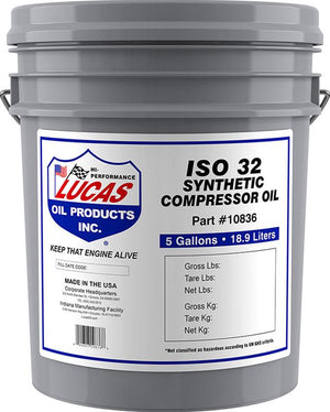 Lucas Oils LUS-10836 Synthetic Compressor Oil ISO 32 5 Gallon Pail