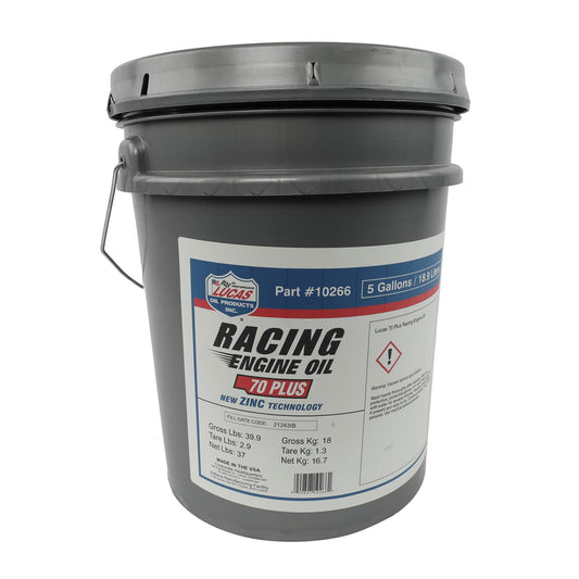 Lucas Oils LUS-10266 70 Plus Racing Motor Oil 5 Gallon Pail