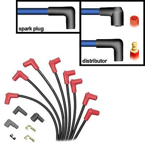 Mallory Ignition MA783M *Pro Wire 8mm Black Wire Set Universal V8 w/ 90 Boots