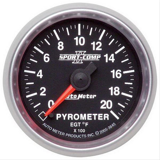 AutoMeter AU3645 Sport-Comp II 2-1/16" Elec. Pyrometer 0-2000¶øF
