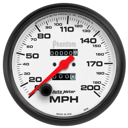 AutoMeter AU5896 Phantom 5" Mech In-Dash Speedometer 0-200 MPH