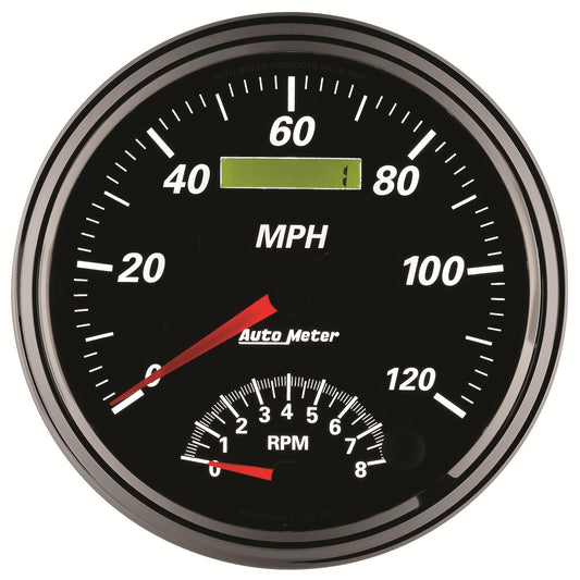AutoMeter AU1291 Designer Black II 5" Combo Gauge 120MPH Speedo 8000RPM Tacho