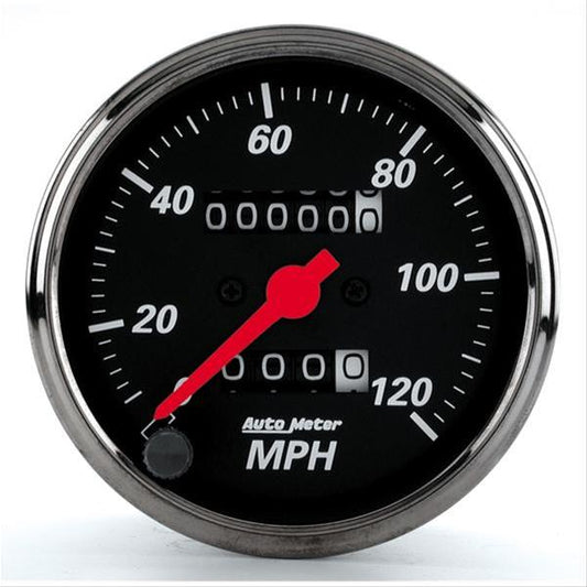 AutoMeter AU1476 Designer Black 3-1/8" Mech In-Dash Speedo 0-120 MPH
