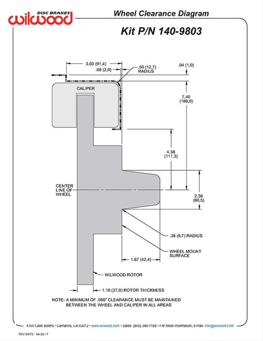 Wilwood WB140-9803 WILWOOD S/LITE 6 PISTON FRO NT HQ/CAMARO BRAKE KIT *NOTES*