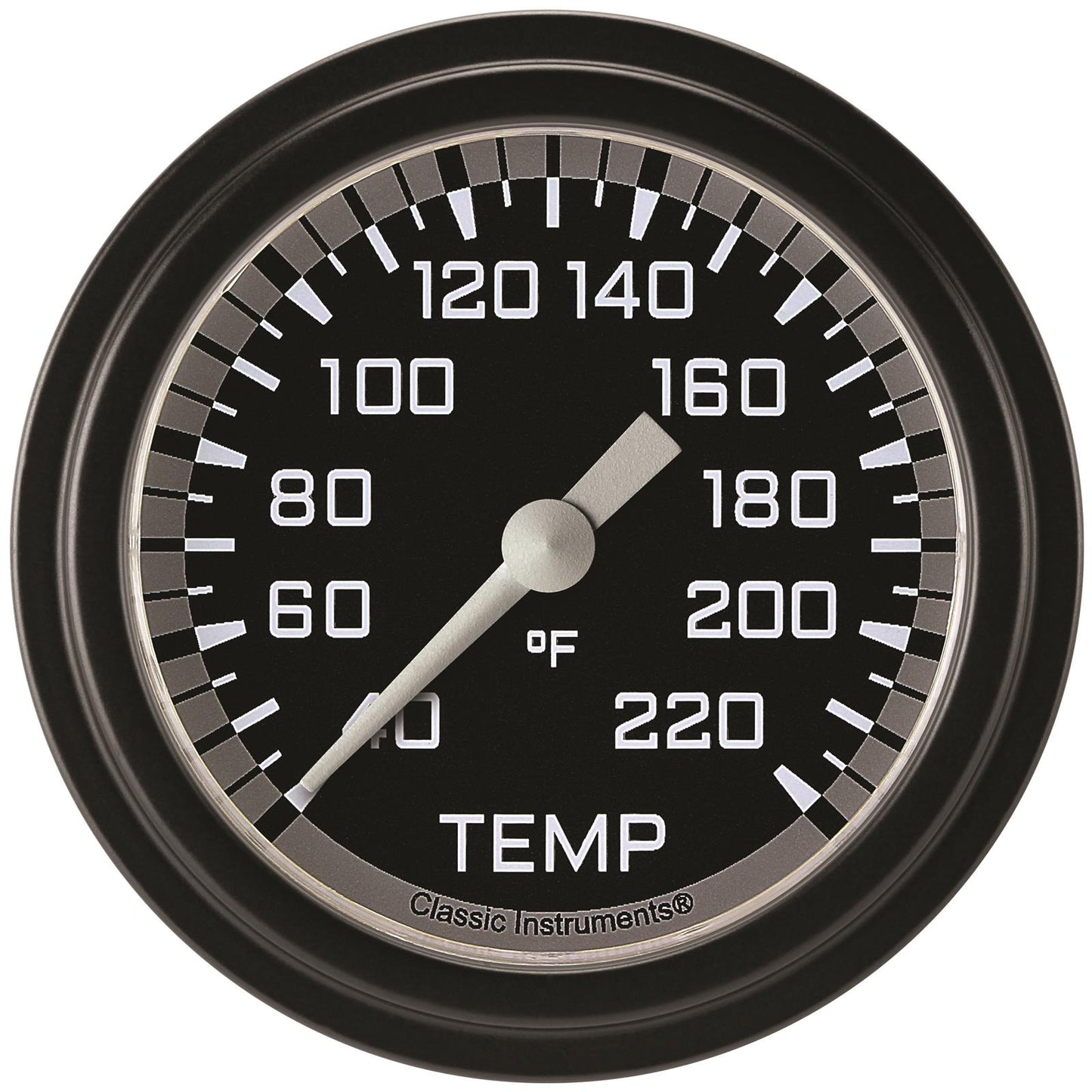 Classic Instruments AX329GBLF Autocross Gray 2 5/8" Stock Eliminator Temp. Gauge