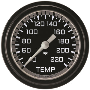 Classic Instruments AX329GBLF Autocross Gray 2 5/8" Stock Eliminator Temp. Gauge