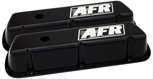 Air Flow Research AFR6717 STD Blk Pwdr Coat Valve Covers Pr Ford SB Inc Grommets/Baff