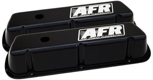 Air Flow Research AFR6717 STD Blk Pwdr Coat Valve Covers Pr Ford SB Inc Grommets/Baff