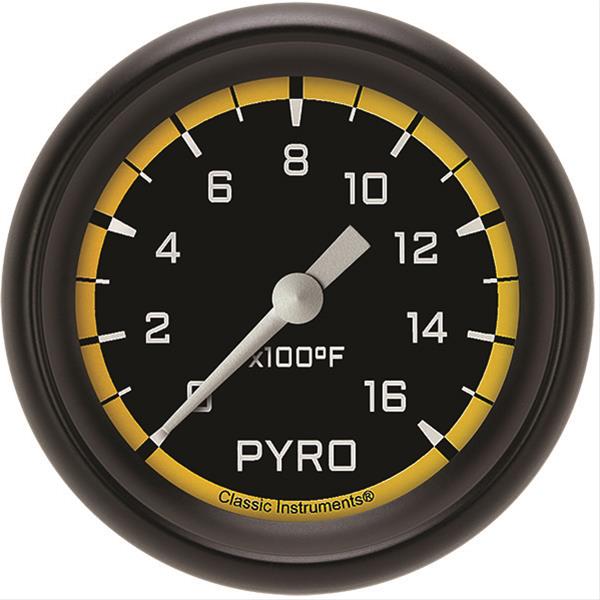 Classic Instruments AX398YBPF Autocross Yellow 2 5/8" Exhaust Gas Temp. Gauge