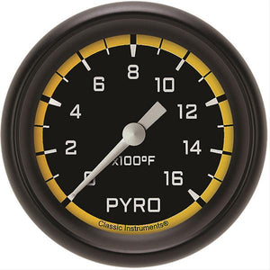 Classic Instruments AX398YBPF Autocross Yellow 2 5/8" Exhaust Gas Temp. Gauge