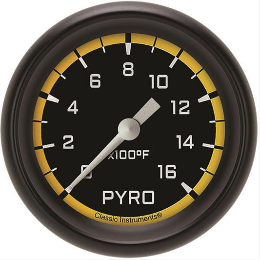 Classic Instruments AX398YBPF Autocross Yellow 2 5/8" Exhaust Gas Temp. Gauge