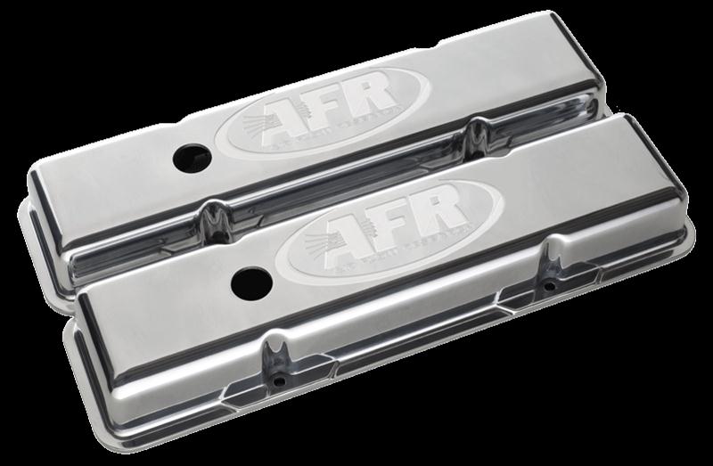Air Flow Research AFR6706 STD Polshd Alloy Valve Covers Pr Chev SB Inc Grommets/Baff
