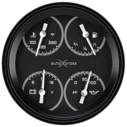 Classic Instruments AX75GBLF Autocross Grey - Quad Gauge 4-5/8" (240-33 OHM)