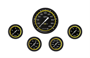 Classic Instruments AX354YBLF AutoCross Yellow Five Gauge Set 354