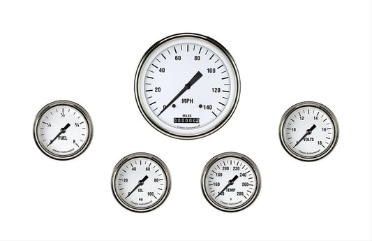 Classic Instruments WH354SLF White Hot Five Gauge Set 354