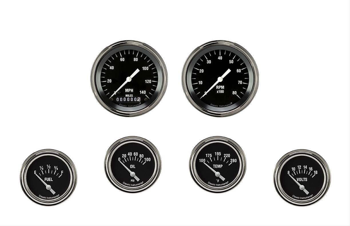 Classic Instruments HR201SLF Hot Rod Six Gauge Set 201