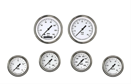 Classic Instruments WH301SLF White Hot Six Gauge Set 301