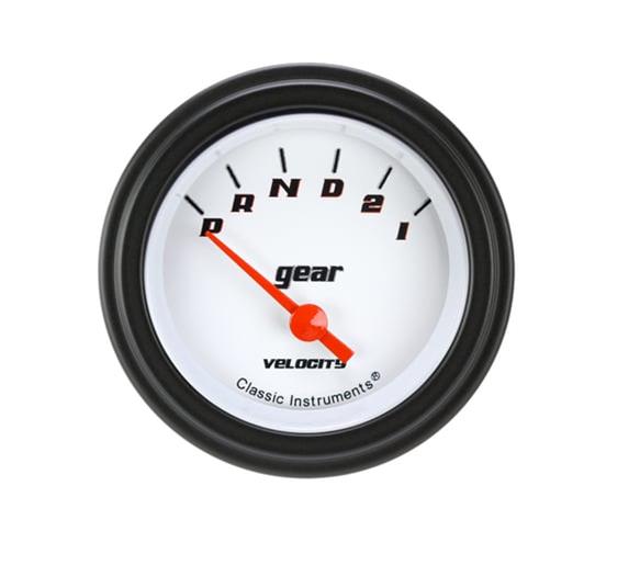 Classic Instruments VS07WBLF Velocity White - Gear Indicator Gauge no Overdrive 2-1/8"