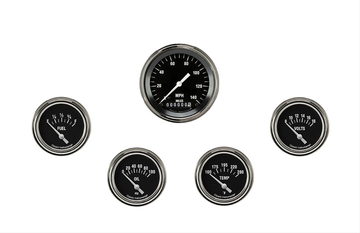 Classic Instruments HR200SLF Hot Rod Five Gauge Set 200