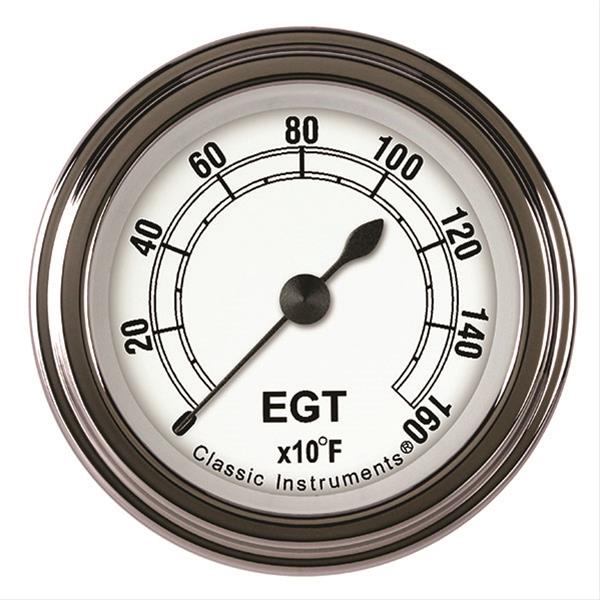 Classic Instruments CW198SLF Classic White 2 1/8" Exhaust Gas Temp. Gauge