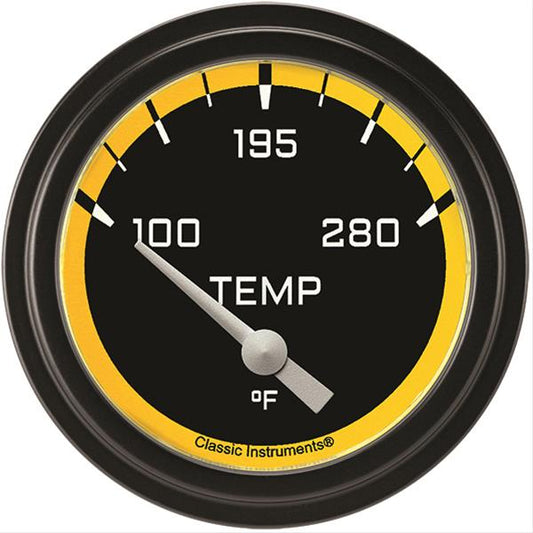 Classic Instruments AX226YBLF-12 Autocross Yellow w/ Black Bezel 2 5/8" Water