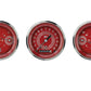 Classic Instruments V8RS04SHC V8 Red Steelie - 3 Gauge Set 3-3/8" Speedo & 2x Dual