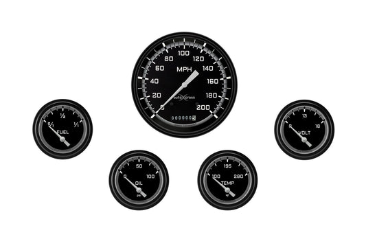 Classic Instruments AX254GBLF AutoCross Gray Five Gauge Set 254