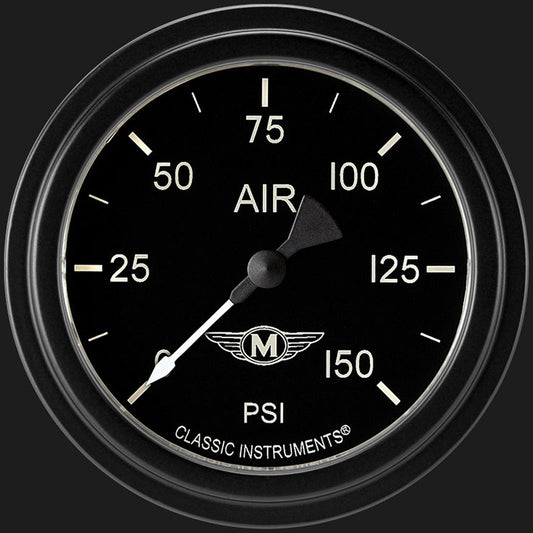 Classic Instruments MA318BLF Moal Bomber 2 5/8" Air Pressure Gauge