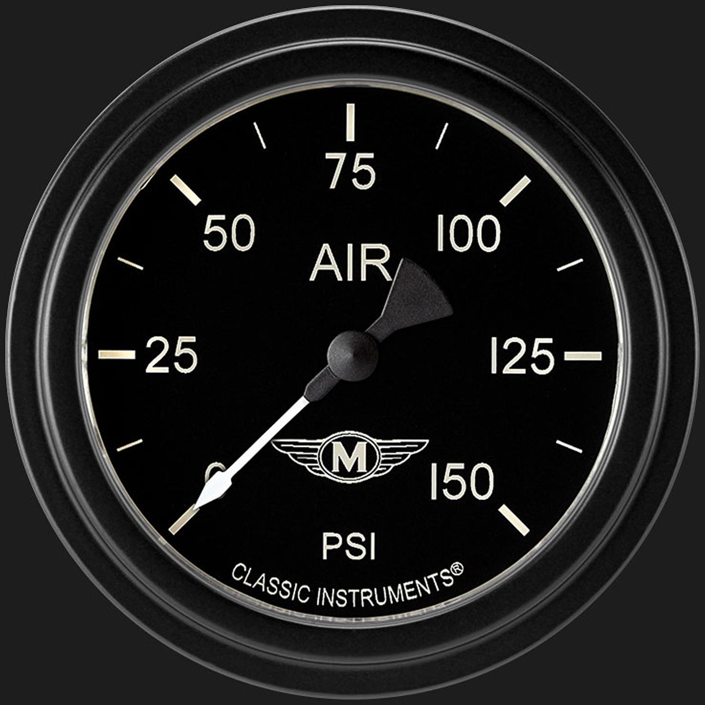 Classic Instruments MA318BLF Moal Bomber 2 5/8" Air Pressure Gauge