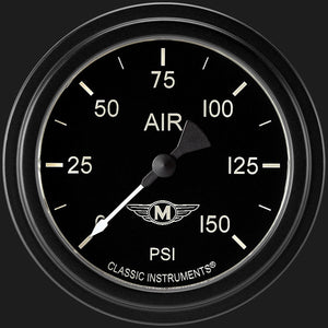 Classic Instruments MA318BLF Moal Bomber 2 5/8" Air Pressure Gauge