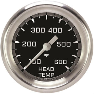Classic Instruments AX397GAPF Autocross Gray 2 5/8" Cylinder Head Temp. Gauge