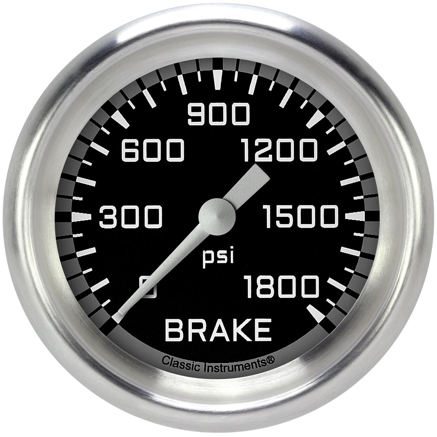 Classic Instruments AX367GAPF Autocross Gray 2 5/8" Brake Pressure Gauge