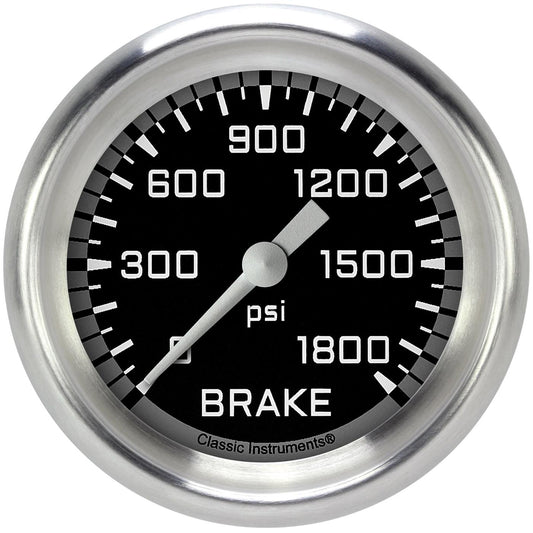 Classic Instruments AX367GAPF Autocross Gray 2 5/8" Brake Pressure Gauge