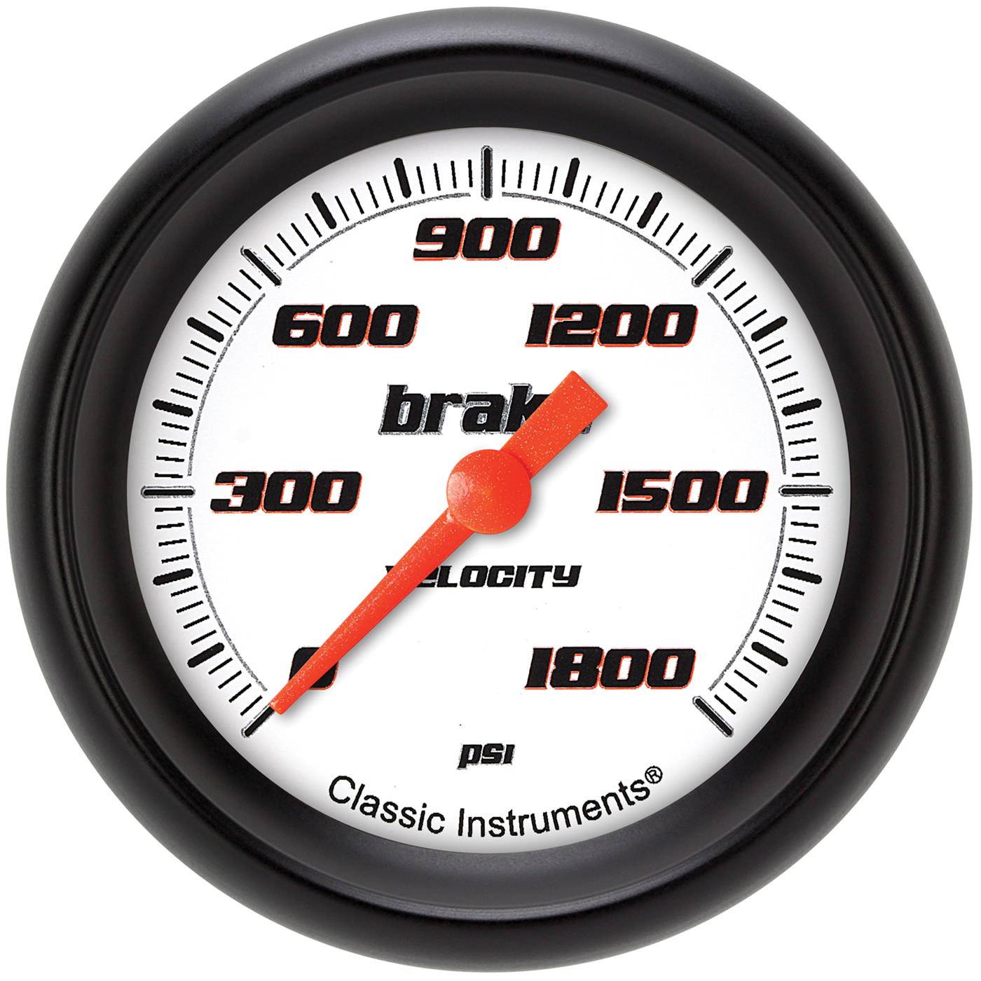 Classic Instruments VS367WBPF Velocity White 2 5/8" Brake Pressure Gauge