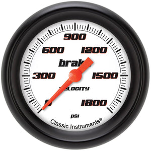Classic Instruments VS367WBPF Velocity White 2 5/8" Brake Pressure Gauge