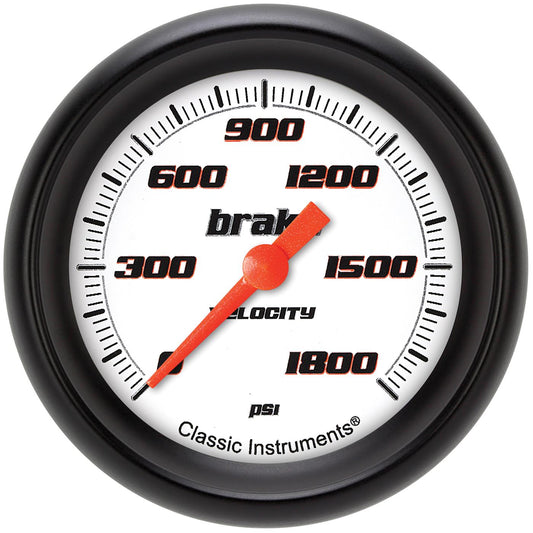 Classic Instruments VS367WBPF Velocity White 2 5/8" Brake Pressure Gauge